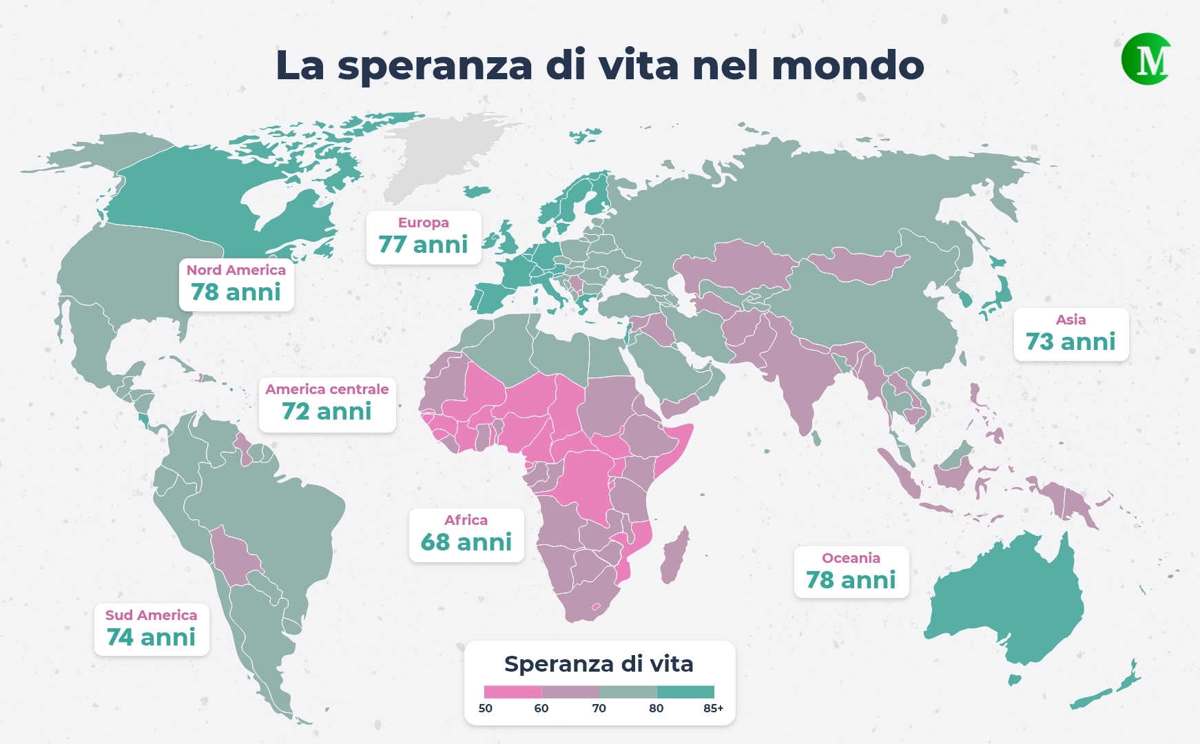 Dove si vive più a lungo nel mondo La MAPPA della speranza di vita