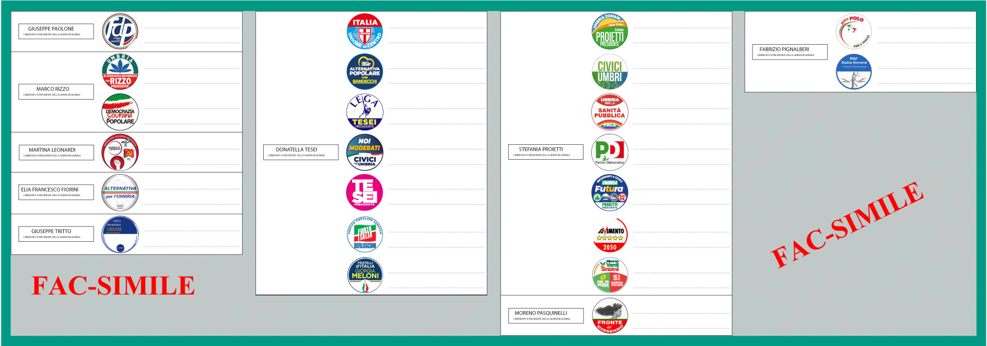 Come si vota elezioni regionali Umbria 2024 facsimile scheda e legge