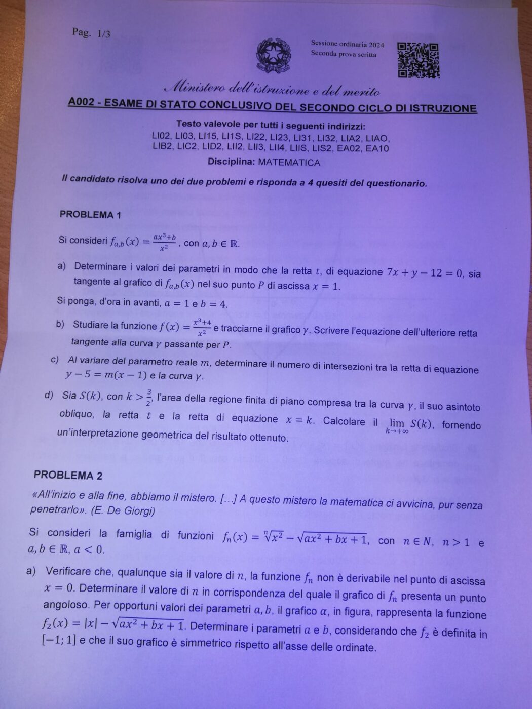 Soluzioni E Tracce Seconda Prova Maturit Liceo Scientifico Problemi E Quesiti In Diretta