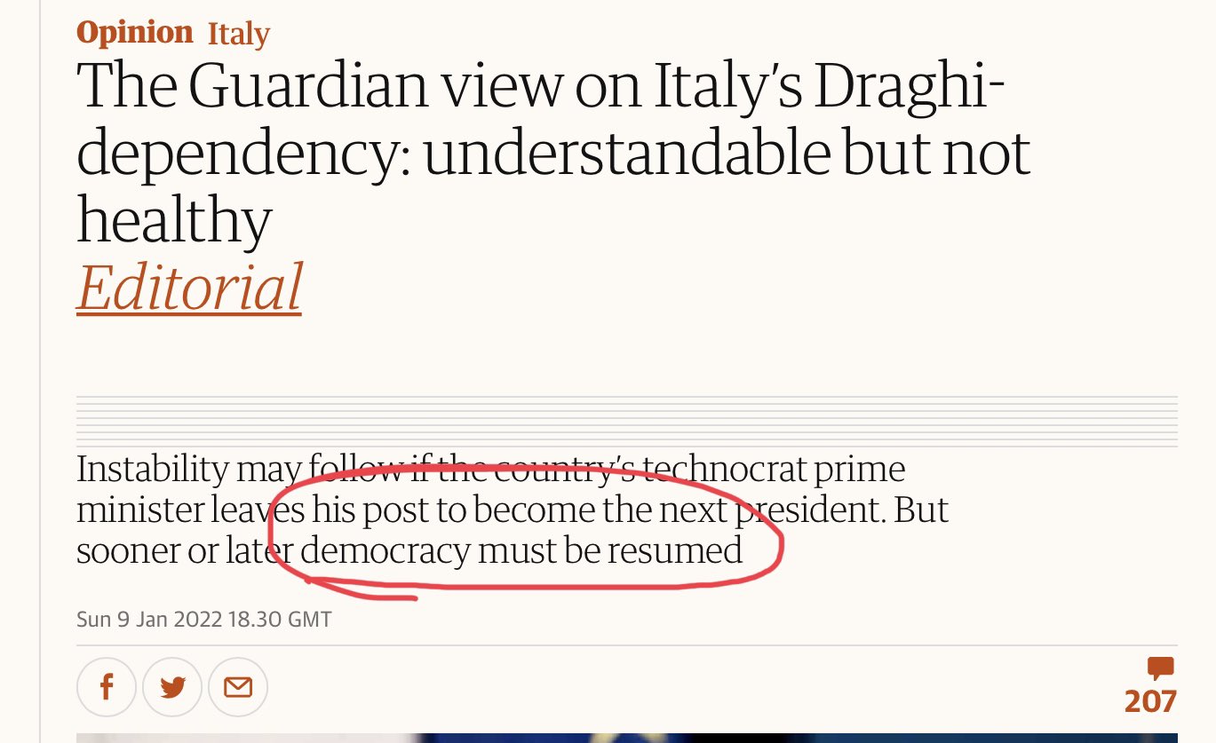 Editorial no jornal britânico The Guardian em 9 de janeiro de 2022