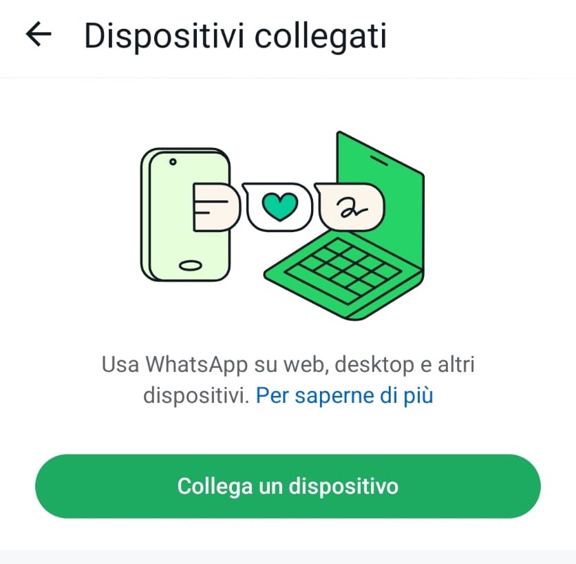 WhatsApp, collega dispositivo
