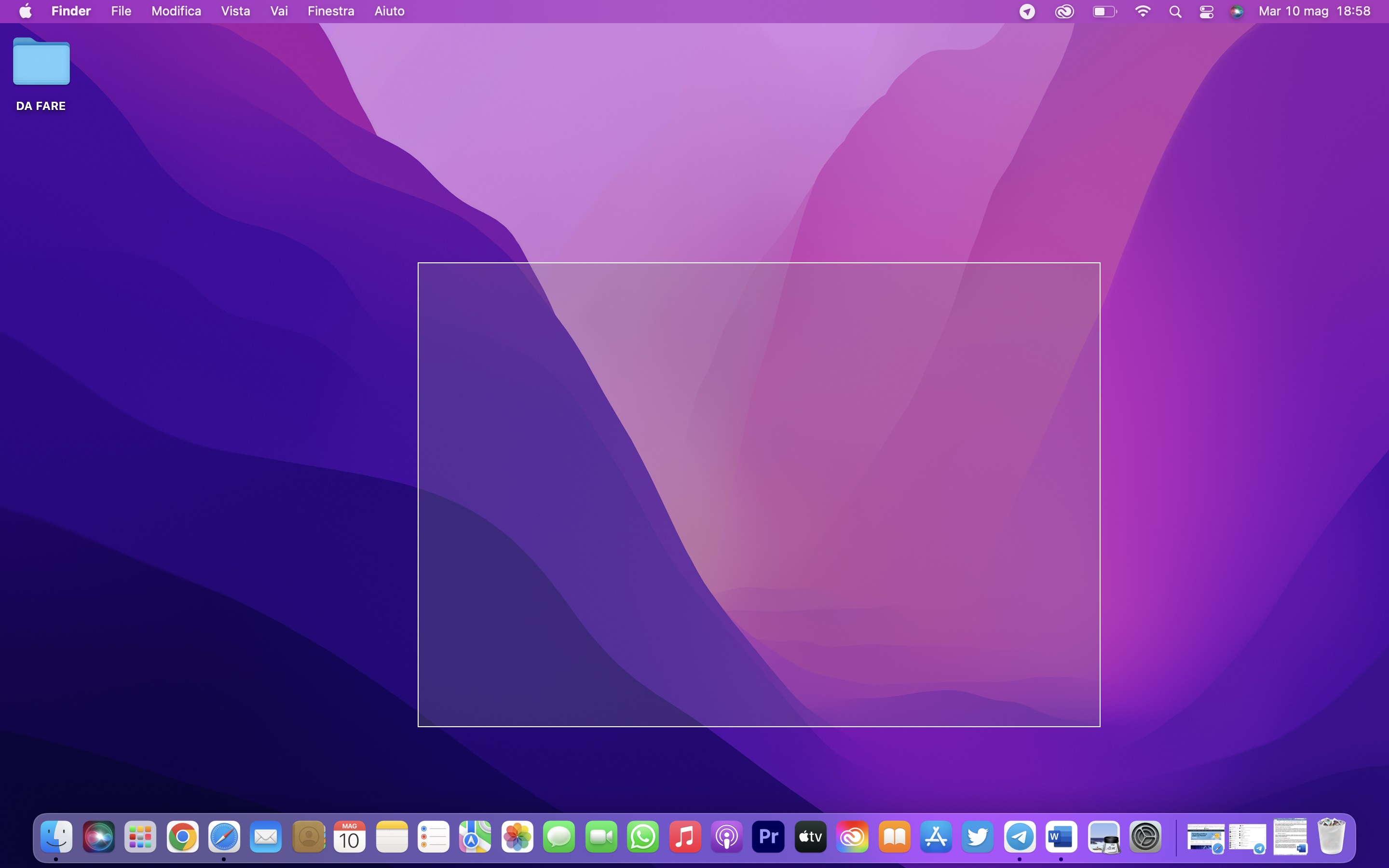 Screen selezione Mac