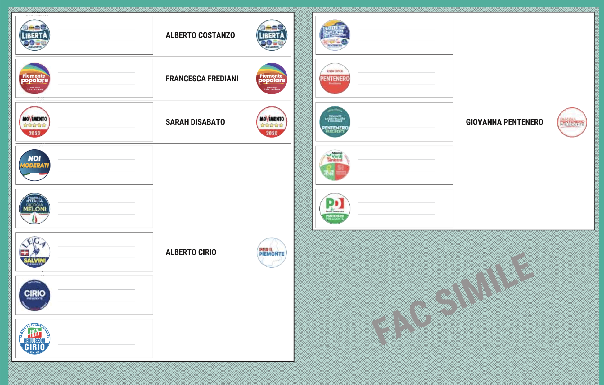 Come si vota alle elezioni Piemonte 2024 facsimile scheda e guida al voto