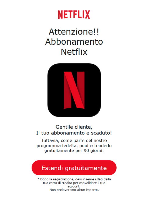 Questa non è una email da Netflix (anche se può sembrare)