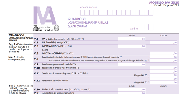 Quadro VL Dichiarazione IVA 2020: Novità E Istruzioni Per La Compilazione